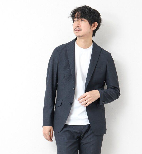 NOLLEY'S goodman「《ビジカジ/セットアップ対応》ドットサッカーストレッチジャケット 25SS」|テーラードジャケット|