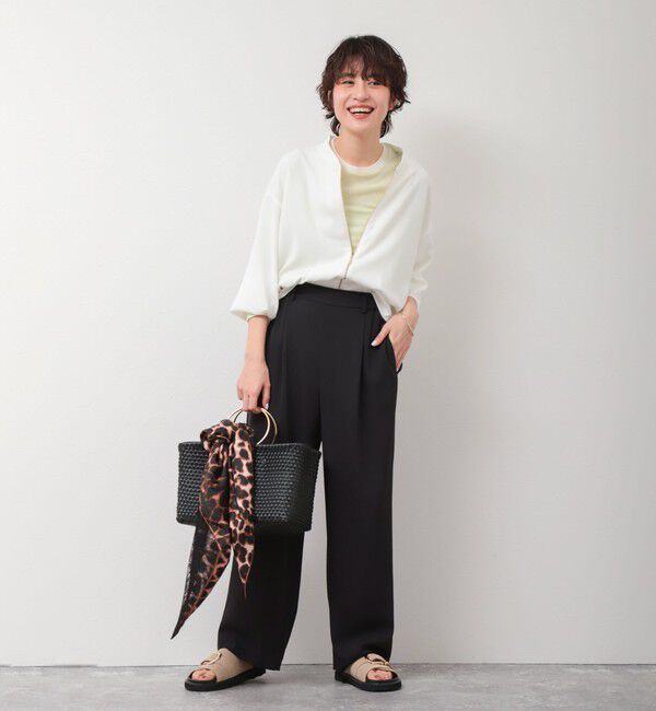 NOLLEY'S sophi「《セットアップ対応》ウォッシャブルツイルイージータックワイドパンツ」|その他|