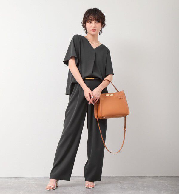 NOLLEY'S sophi「《セットアップ対応》ウォッシャブルツイルイージータックワイドパンツ」|その他|