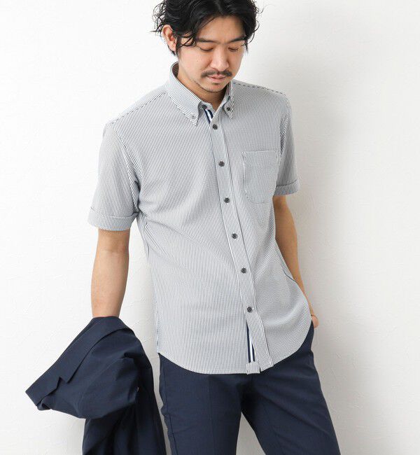 NOLLEY'S goodman「《ビジカジ対応》吸水速乾 360&deg;ストレッチ トリコットST テープBD 25SS」|シャツ・ブラウス|ブルー系その他