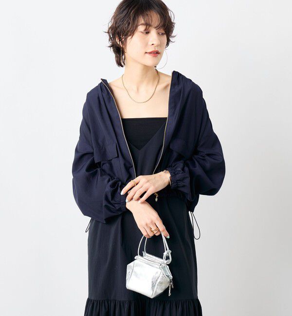 NOLLEY'S「ウォッシャブルブライトローンショートブルゾン」|ブルゾン・スタジャン|ネイビー