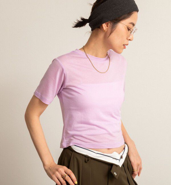 NOLLEY'S「【MAQWEL/マクウェル】ソフトタッチスラブショートT」|Tシャツ・カットソー|ラベンダー