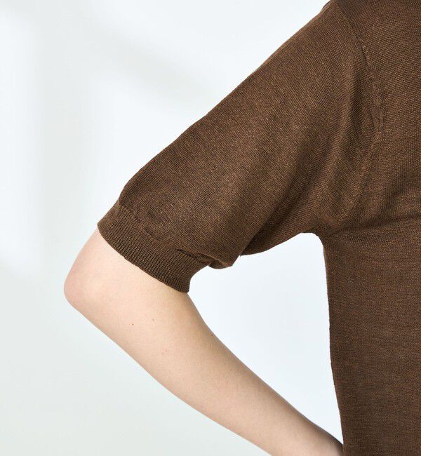 NOLLEY'S「《アンサンブル対応》《手洗い可能》フレンチリネン5分袖プルオーバーニット」|ニット・セーター|