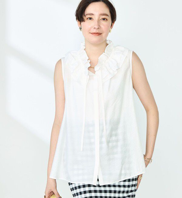 NOLLEY'S sophi「フリルネックノースリーブブラウス」|シャツ・ブラウス|