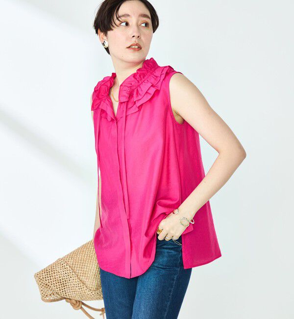 NOLLEY'S sophi「フリルネックノースリーブブラウス」|シャツ・ブラウス|