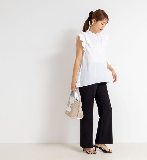 NOLLEY'S「袖フリルパール釦ブラウス」|シャツ・ブラウス|