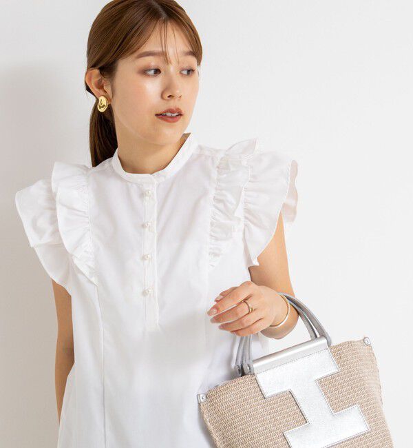 NOLLEY'S「袖フリルパール釦ブラウス」|シャツ・ブラウス|