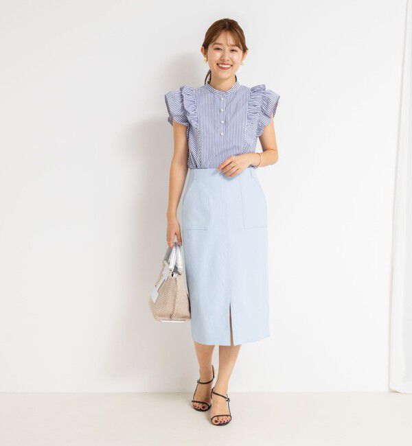 NOLLEY'S「袖フリルパール釦ブラウス」|シャツ・ブラウス|