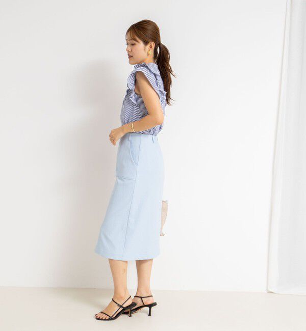 NOLLEY'S「袖フリルパール釦ブラウス」|シャツ・ブラウス|