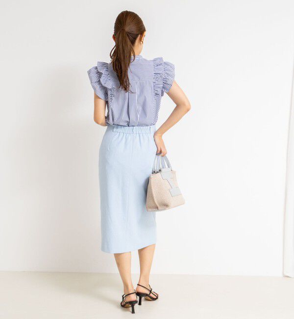 NOLLEY'S「袖フリルパール釦ブラウス」|シャツ・ブラウス|