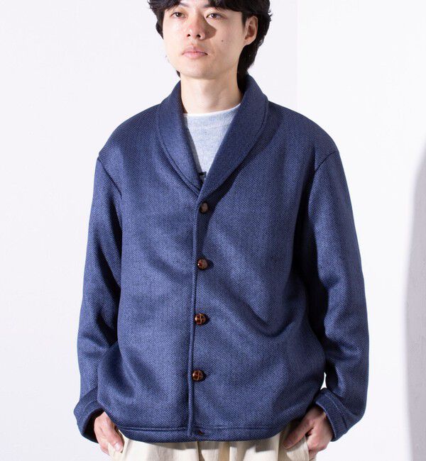 GLOSTER「【GLOSTER/グロスター】カチオンフリースボンディング くるみボタン ショールカーディガン」|カーディガン|