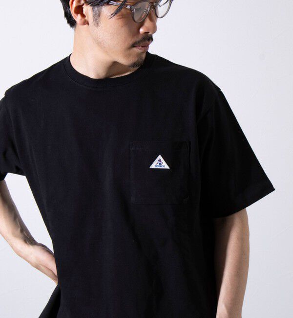 GLOSTER「【GEVACO/ゲバコ】コンパクトTシャツ ベーシッククルーネック ポケT （無地/ストライプ）」|Tシャツ・カットソー|ブラック