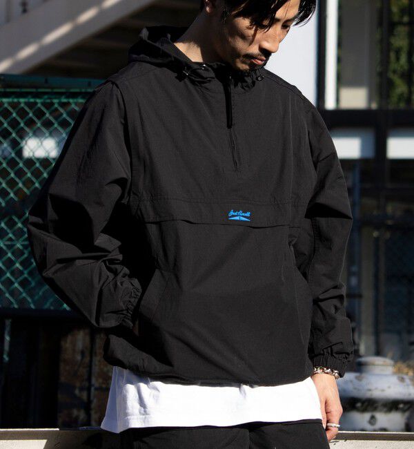 GLOSTER「【Jack Purcell/ジャックパーセル】コットンナイロン 2WAYアノラックパーカー」|ブルゾン・スタジャン|ブラック