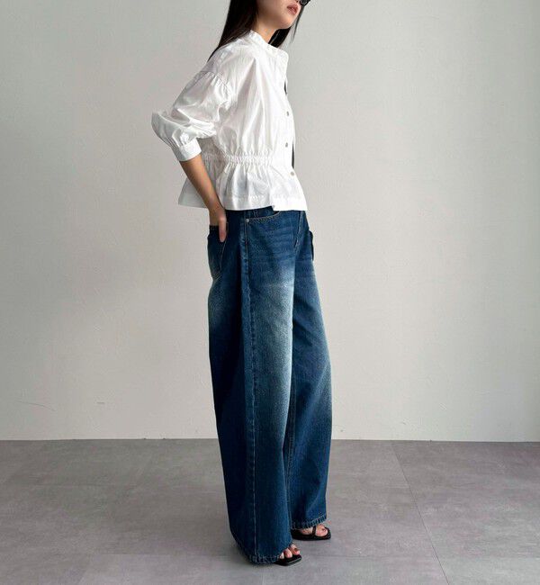 fredy emue「クロップドウエストギャザーブラウス」|シャツ・ブラウス|