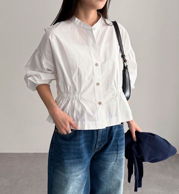 fredy emue「クロップドウエストギャザーブラウス」|シャツ・ブラウス|