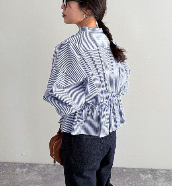 fredy emue「クロップドウエストギャザーブラウス」|シャツ・ブラウス|