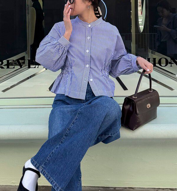 fredy emue「クロップドウエストギャザーブラウス」|シャツ・ブラウス|