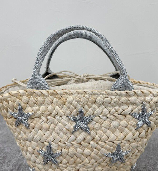 fredy emue「ラメ星刺しゅうカゴバッグ」|かごバッグ|