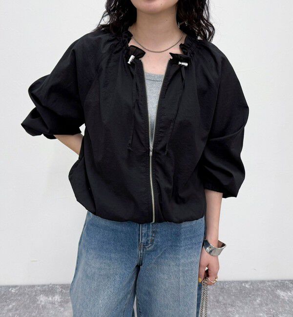 fredy emue「シアーフリルカラーZIPブルゾン」|ブルゾン・スタジャン|