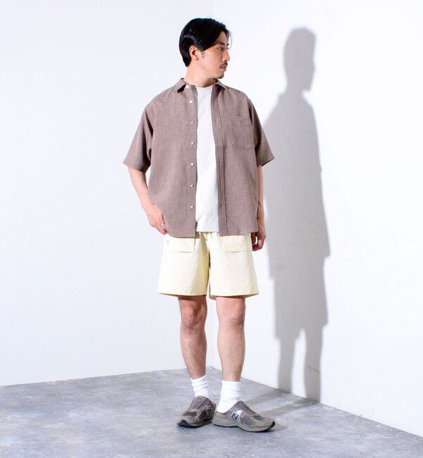 GLOSTER「【GLOSTER/グロスター】リネンライクキャンバス GOODNESS刺繍 半袖シャツ」|シャツ・ブラウス|