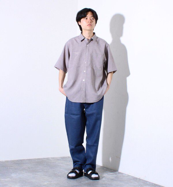 GLOSTER「【GLOSTER/グロスター】リネンライクキャンバス GOODNESS刺繍 半袖シャツ」|シャツ・ブラウス|