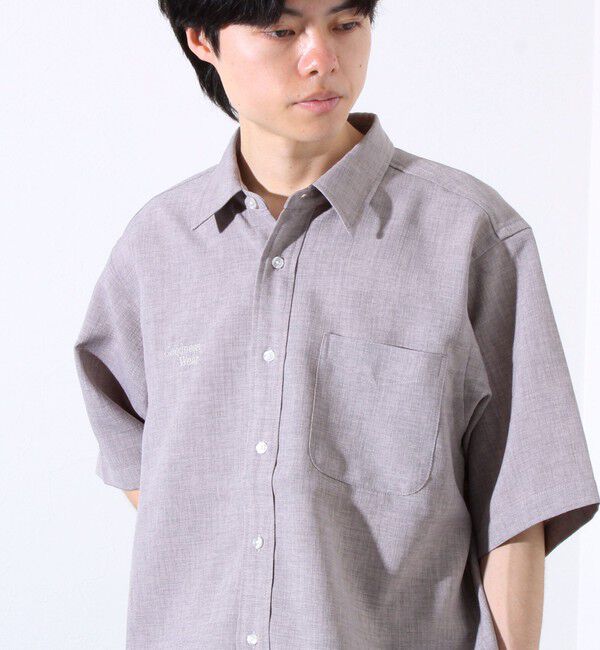 GLOSTER「【GLOSTER/グロスター】リネンライクキャンバス GOODNESS刺繍 半袖シャツ」|シャツ・ブラウス|