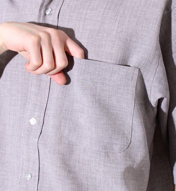 GLOSTER「【GLOSTER/グロスター】リネンライクキャンバス GOODNESS刺繍 半袖シャツ」|シャツ・ブラウス|