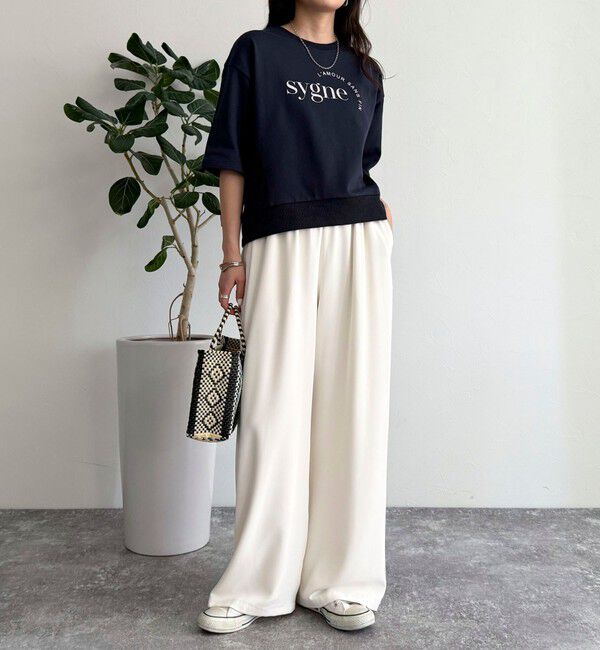 fredy emue「ミニ裏毛5分袖ロゴスウェットプルオーバー」|スウェット・ジャージ|