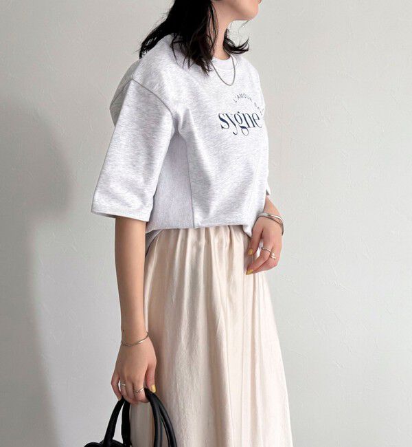 fredy emue「ミニ裏毛5分袖ロゴスウェットプルオーバー」|スウェット・ジャージ|