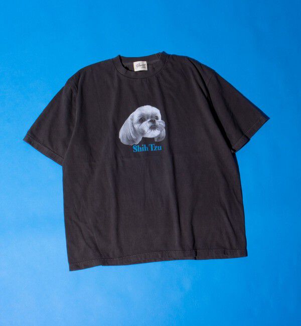 GLOSTER「【新柄追加】【GLOSTER/グロスター】DOG&CAT 犬猫プリント ピグメント プリントTシャツ」|Tシャツ・カットソー|