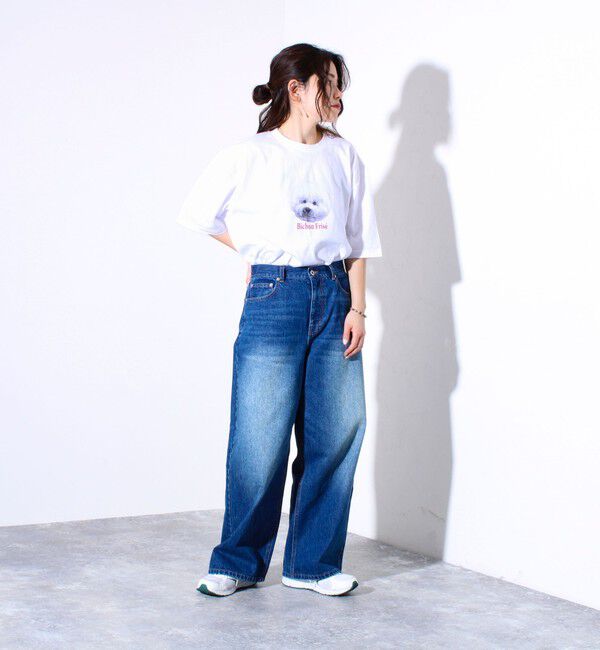 GLOSTER「【新柄追加】【GLOSTER/グロスター】DOG&CAT 犬猫プリントTシャツ」|Tシャツ・カットソー|