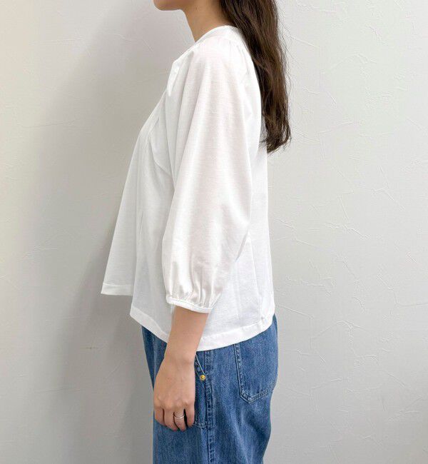 fredy emue「シルケット袖ギャザーカットソーブラウス」|Tシャツ・カットソー|