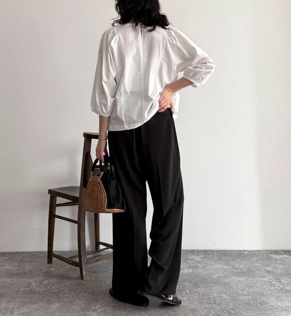 fredy emue「シルケット袖ギャザーカットソーブラウス」|Tシャツ・カットソー|