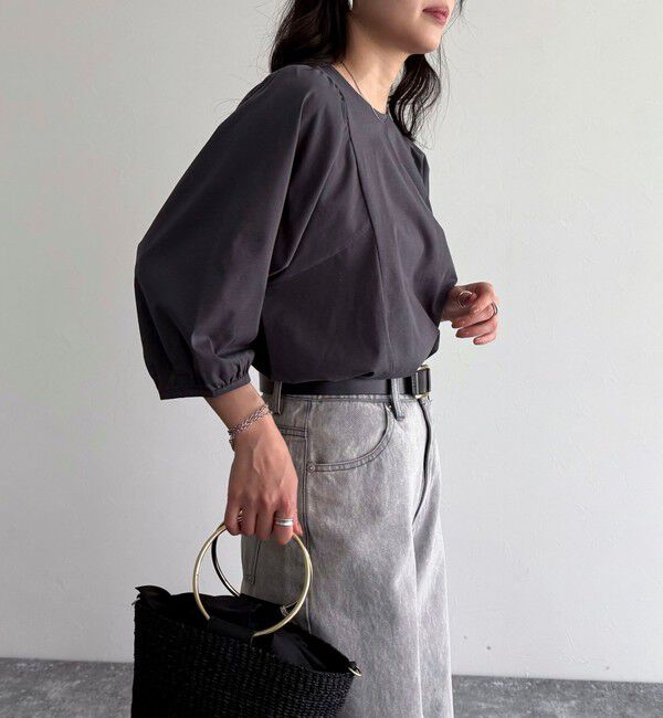 fredy emue「シルケット袖ギャザーカットソーブラウス」|Tシャツ・カットソー|