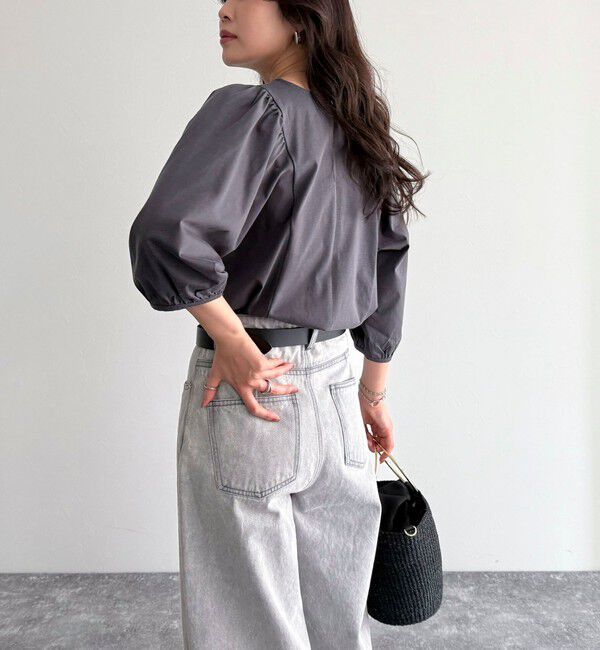 fredy emue「シルケット袖ギャザーカットソーブラウス」|Tシャツ・カットソー|