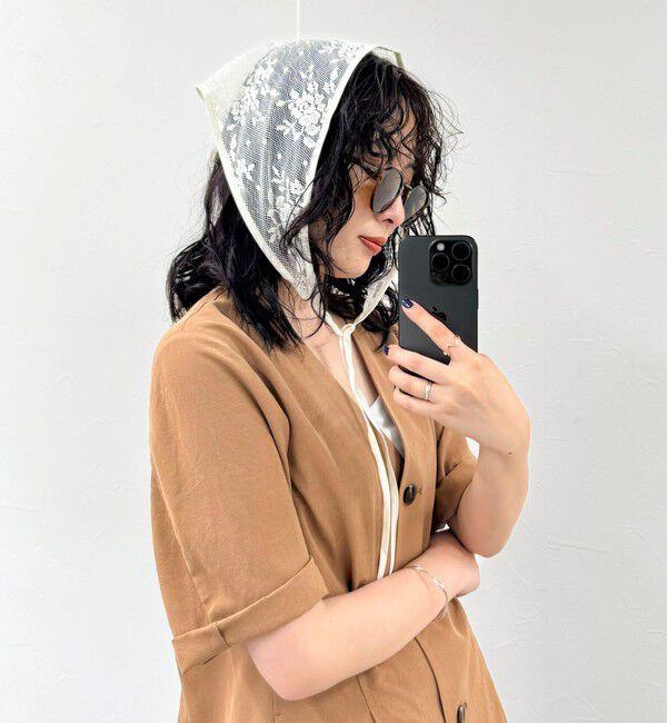 fredy emue「刺しゅうレースバブーシュカ」|その他|オフホワイト