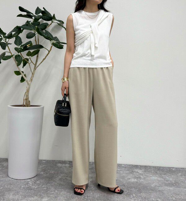 fredy emue「【低身長サイズ34有り】ドライポリイージーセミワイドパンツ」|チノ|