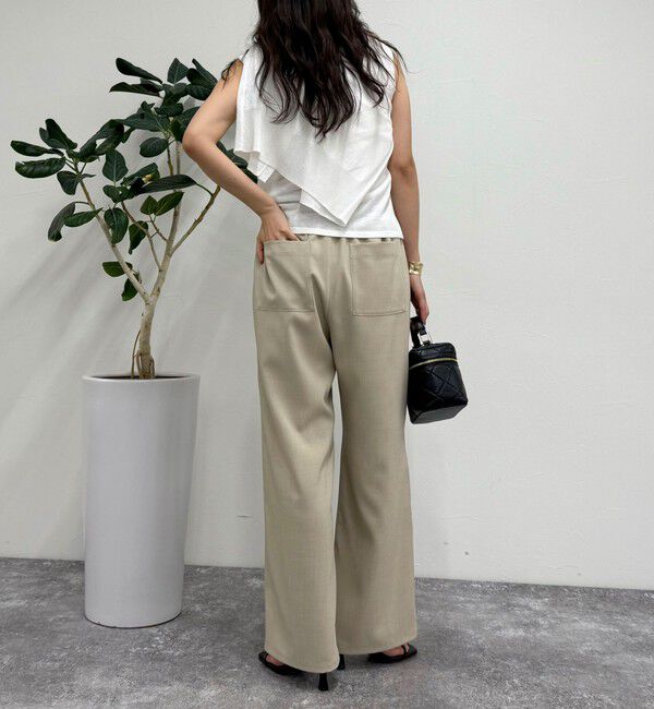 fredy emue「【低身長サイズ34有り】ドライポリイージーセミワイドパンツ」|チノ|