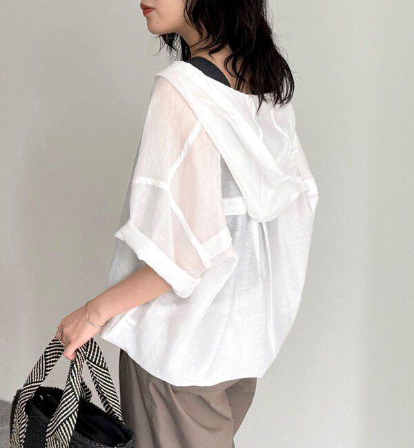 fredy emue「シアーフーディハーフスリーブシャツ」|シャツ・ブラウス|