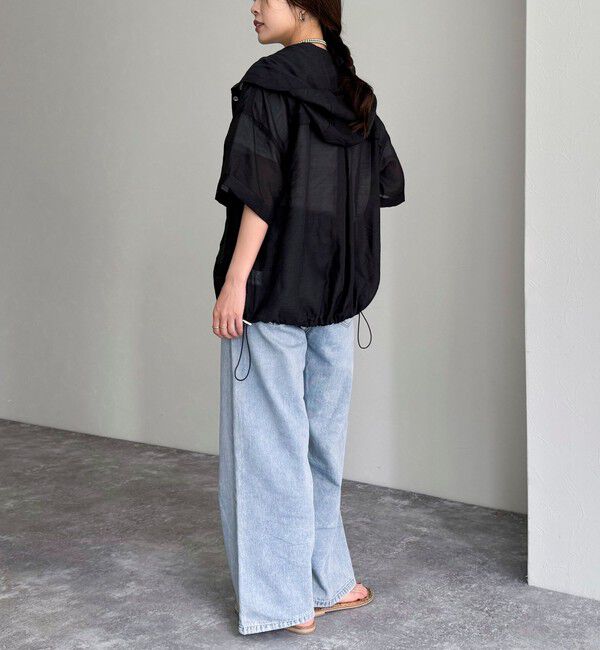 fredy emue「シアーフーディハーフスリーブシャツ」|シャツ・ブラウス|