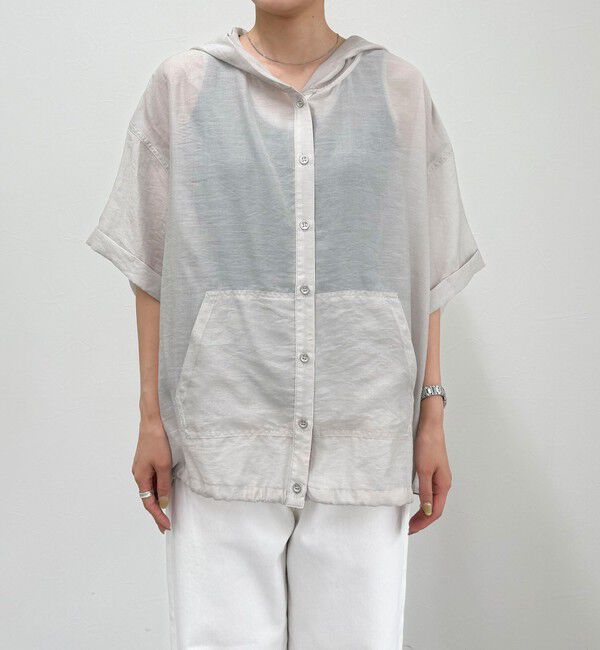fredy emue「シアーフーディハーフスリーブシャツ」|シャツ・ブラウス|