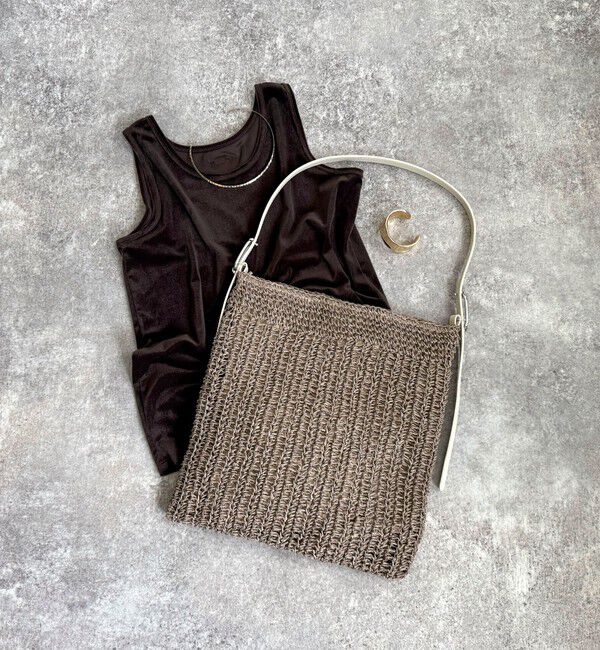 fredy emue「アジャストハンドルクロッシェバッグ」|かごバッグ|グレー