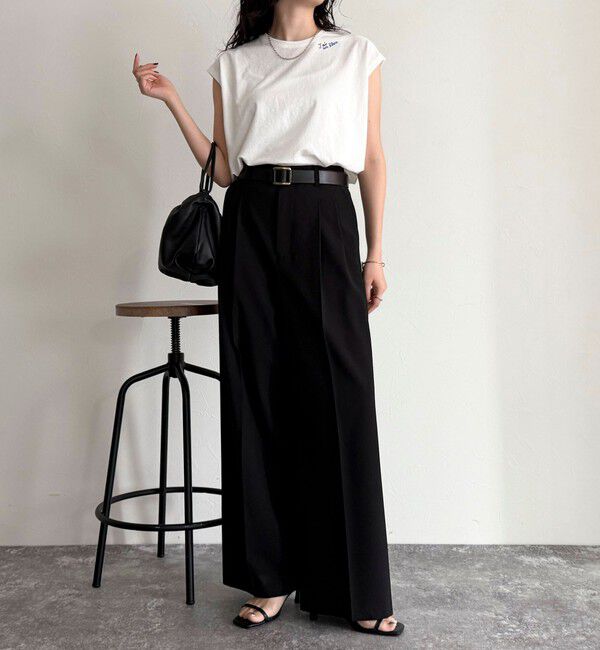 fredy emue「チェーン刺繍フレンチTシャツプルオーバー」|Tシャツ・カットソー|