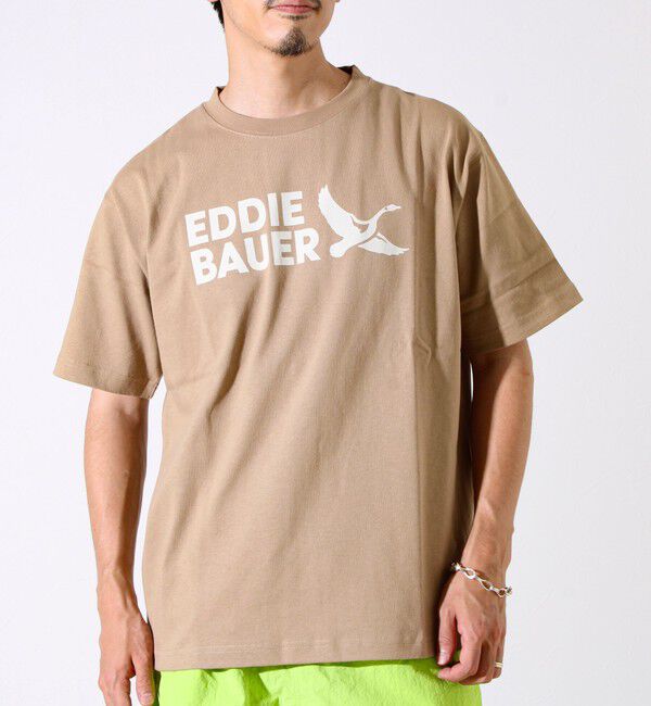 GLOSTER「【EDDIE BAUER】EBロゴ ヘビー半袖Tシャツ」|Tシャツ・カットソー|ベージュ