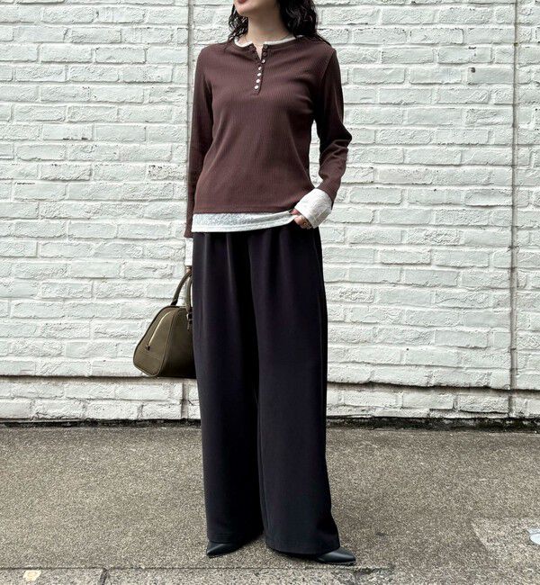 fredy emue「レイヤード風ヘンリーネックプルオーバー」|Tシャツ・カットソー|