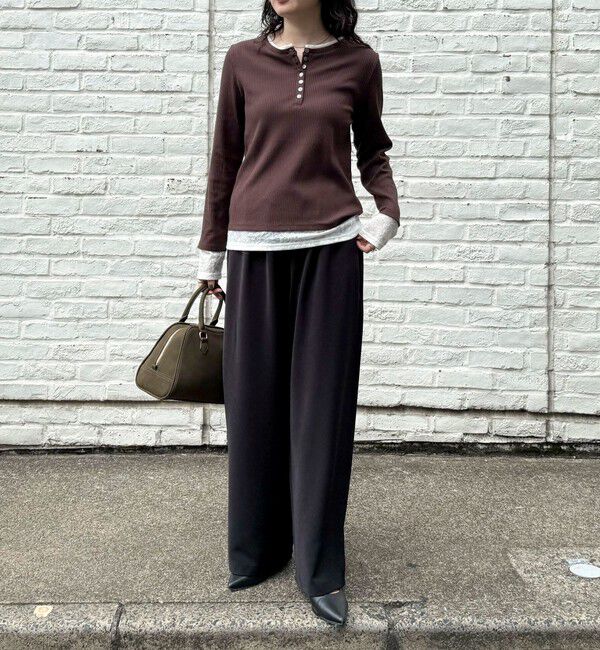 fredy emue「レイヤード風ヘンリーネックプルオーバー」|Tシャツ・カットソー|