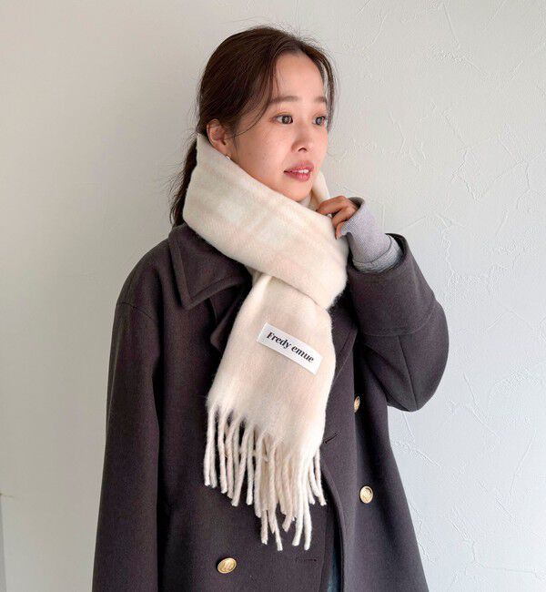 fredy emue「【秋冬の差し色に】ソフトタッチチェックマフラー 40」|マフラー|
