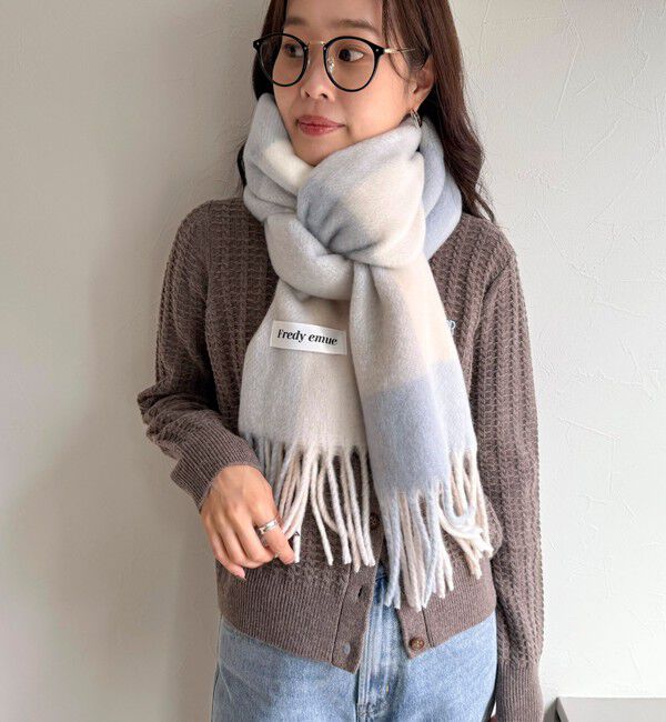 fredy emue「【秋冬の差し色に】ソフトタッチチェックマフラー 40」|マフラー|