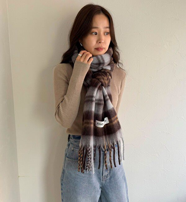 fredy emue「【秋冬の差し色に】ソフトタッチチェックマフラー 40」|マフラー|