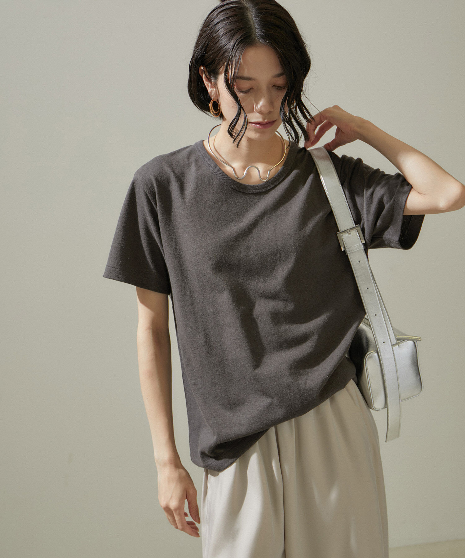 SALON adam et rope'「ヘンプコットンクルーネックTシャツ」|Tシャツ・カットソー|